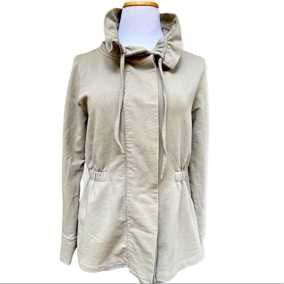 Lilla P lightweight sweater jacket ruffle collar pale green M - Picture 1 of 8